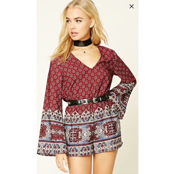Forever 21 Pants - Forever 21 | Burgundy Boho Romper